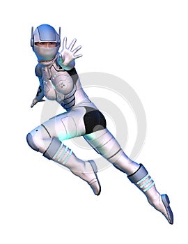 3D CG rendering of cyber woman