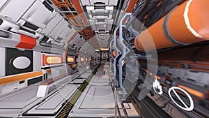 3D CG rendering of Inside the spaceship