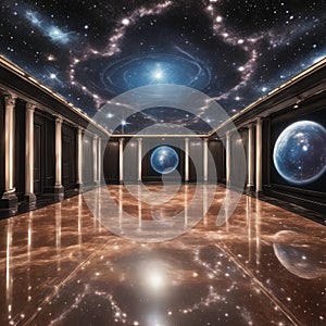 3 d cg rendering of space3 d cg rendering of spacefuturistic background with alien planet. 3 d illustration