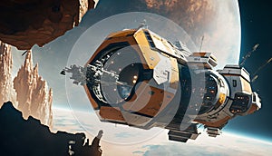 3D CG rendering of space ship. 3D CG rendering.