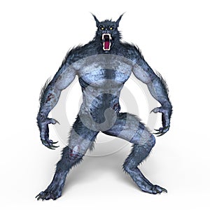 3D CG rendering of wolf man