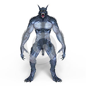 3D CG rendering of wolf man