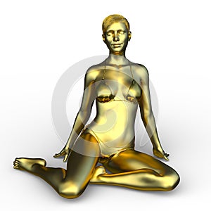 3D CG rendering of woman statue