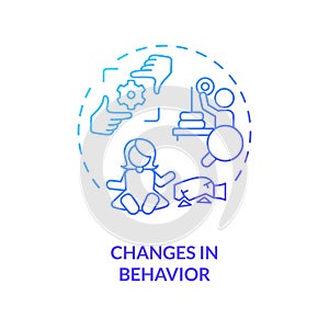 2D changes in behavior gradient line icon concept