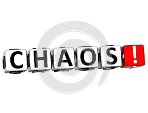 3D Chaos Button Click Here Block Text