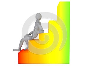 3d character doll with joints and concrete texture