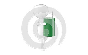 3d character , man and capacitor