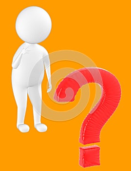 3d character , man question mark