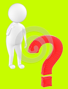 3d character , man question mark