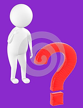 3d character , man question mark