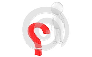 3d character , man question mark