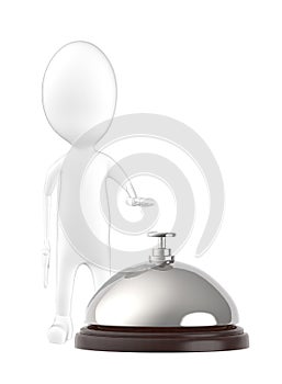 3d character , man , ringbell , officebell