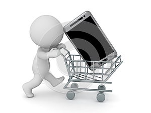 3D Character raising a generic smartphone