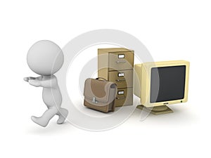 3D Character Running Away from a Computer