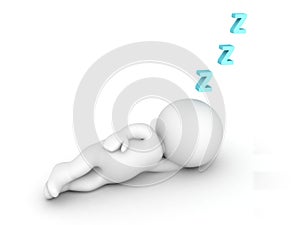 3D Character Sleeping and Z letters