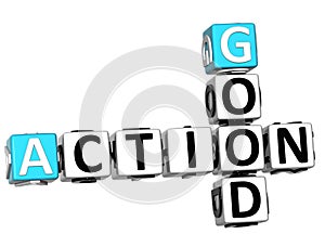 3D Check Action Good Crossword text