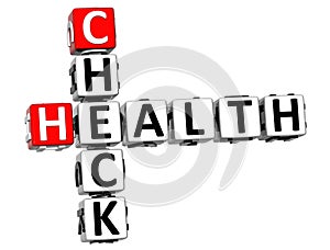 3D Check Health Crossword on white background photo