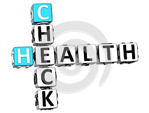 3D Check Health Crossword on white background photo