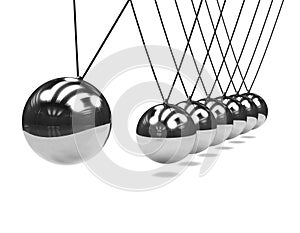 3d Chrome Newtons Cradle in action