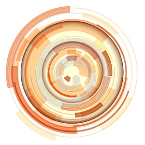 3D circular symbol, abstract lens technology design