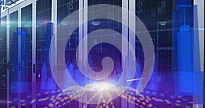 3D city model against server room