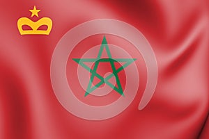 3D Civil Ensign of the Morocco. photo