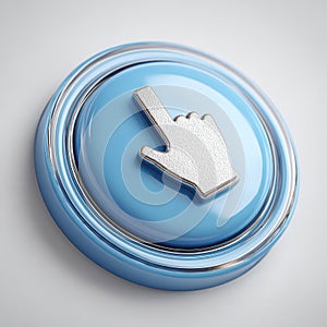 3D Click Pointer Cursor Arrow Icon on Transparent Background, Digital Interface and Navigation Symbol