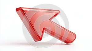 3d Click pointer cursor arrow icon on white background