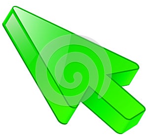 3d Click pointer cursor arrow icon on white background