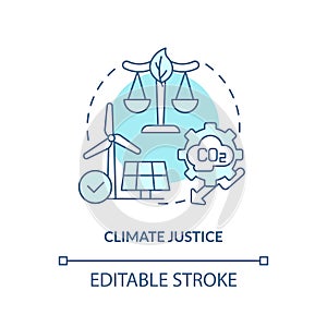2D climate justice concept icon