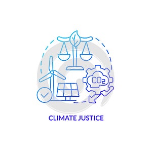 2D climate justice concept icon