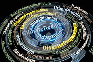 3D Climate Resilience Concept Tag Cloud
