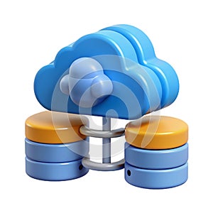 3D Cloud Computing Backup Rescue Data on White Background