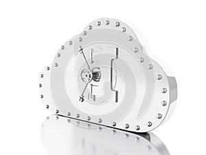 3d Cloud with safe door.