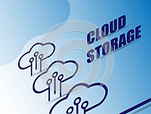 3d cloud storage for marketing design.