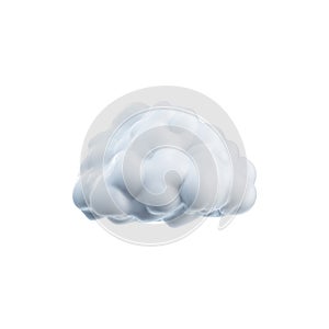 3D Of A Cloud. Symbolizes Cloud Computing And Data Storage Isolated On Transparent Background