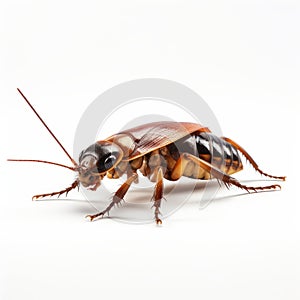 3d Cockroach On White Background - Precisionist Style photo