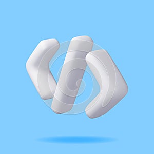 3d code icon isolated on blue.