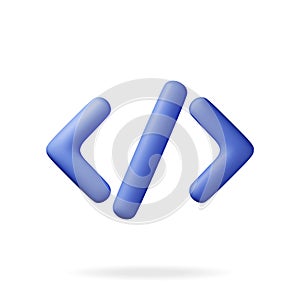 3d code icon isolated on white