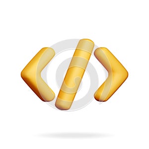 3d code icon isolated on white