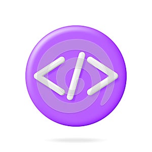3d Code Icon Isolated on White