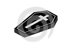 3D Coffin icon. Trendy Coffin logo concept on white background