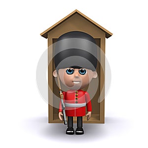 3d Coldstream Guard standing outside sentry box
