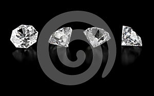 3d collection of four various diamonds