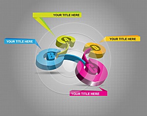 3d Color scheme with ABCD steps and labels photo