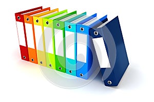 3d colorful dossiers folders