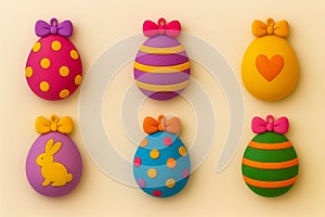 3d colorful Easter egg design pattern isolated on a light background. holiday design element.
