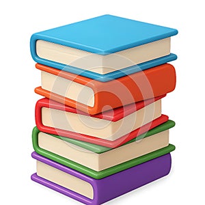 3D Colorful Stack of Books Representing Education, Learning, and Knowledge