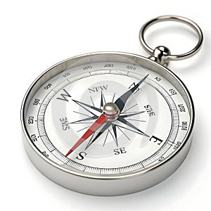 3D compass isolated on white background