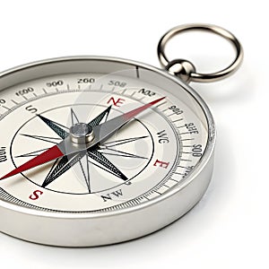 3D compass isolated on white background